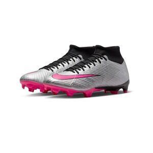 Nike Mercurial Soccer/Football Cleats High Top Firm Ground Silver Pink Mens‎